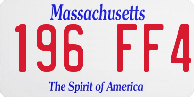 MA license plate 196FF4