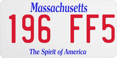 MA license plate 196FF5