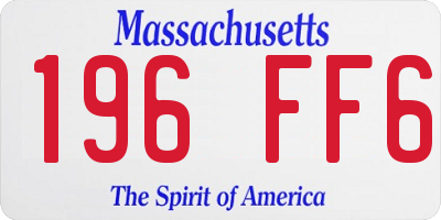 MA license plate 196FF6