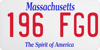 MA license plate 196FG0