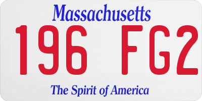 MA license plate 196FG2