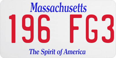 MA license plate 196FG3