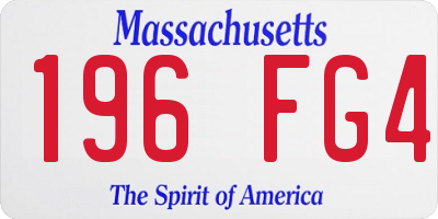 MA license plate 196FG4