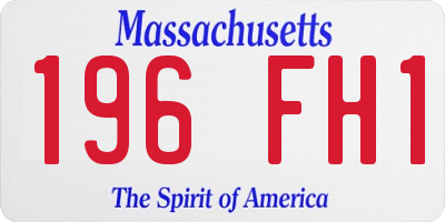 MA license plate 196FH1