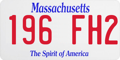 MA license plate 196FH2