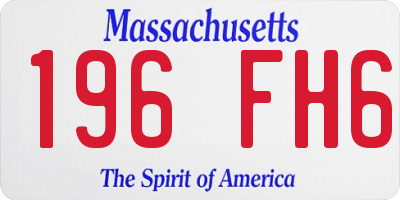 MA license plate 196FH6
