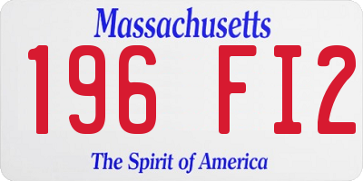 MA license plate 196FI2