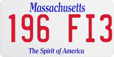 MA license plate 196FI3