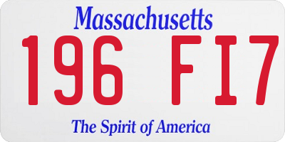 MA license plate 196FI7