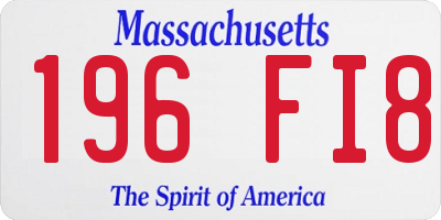 MA license plate 196FI8