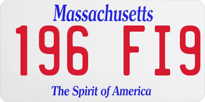 MA license plate 196FI9