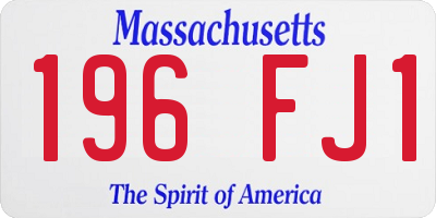 MA license plate 196FJ1