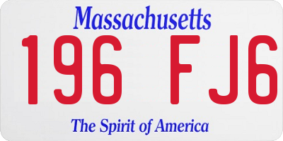 MA license plate 196FJ6