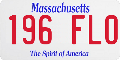 MA license plate 196FL0