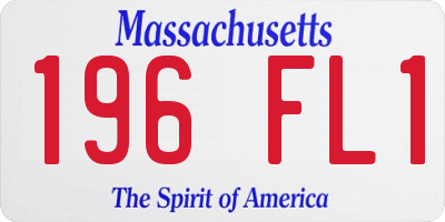 MA license plate 196FL1