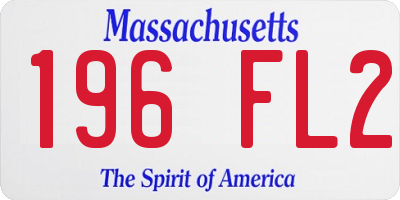 MA license plate 196FL2