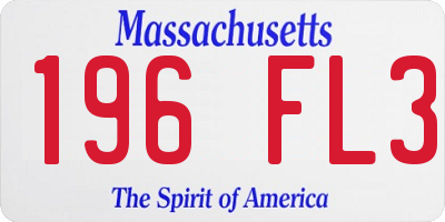 MA license plate 196FL3