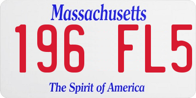 MA license plate 196FL5