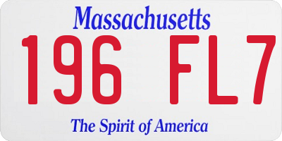 MA license plate 196FL7