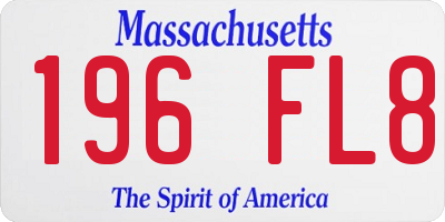 MA license plate 196FL8