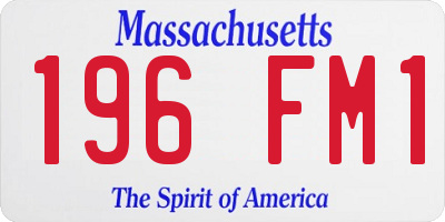 MA license plate 196FM1