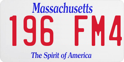 MA license plate 196FM4