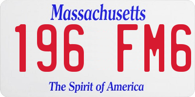 MA license plate 196FM6