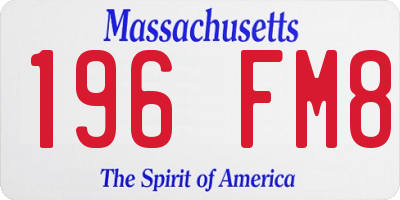 MA license plate 196FM8