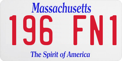 MA license plate 196FN1