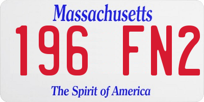 MA license plate 196FN2