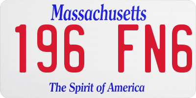 MA license plate 196FN6
