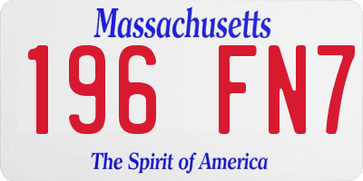 MA license plate 196FN7