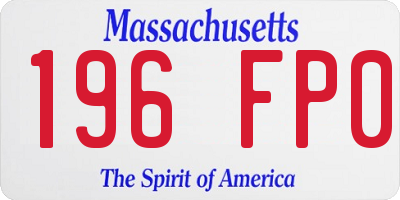 MA license plate 196FP0