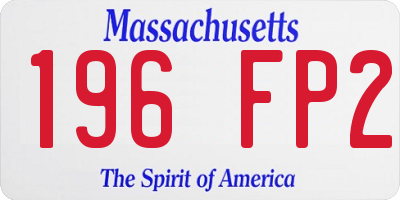 MA license plate 196FP2