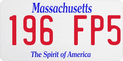 MA license plate 196FP5