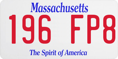 MA license plate 196FP8