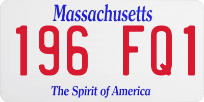 MA license plate 196FQ1