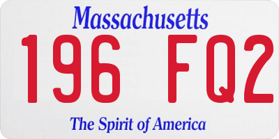 MA license plate 196FQ2