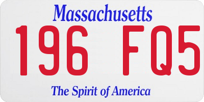 MA license plate 196FQ5