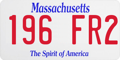 MA license plate 196FR2