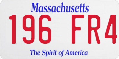 MA license plate 196FR4