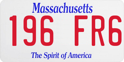 MA license plate 196FR6