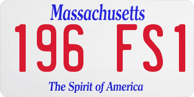 MA license plate 196FS1