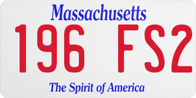 MA license plate 196FS2