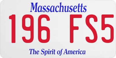 MA license plate 196FS5