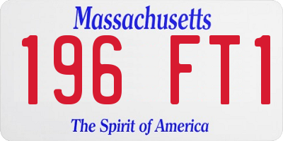 MA license plate 196FT1
