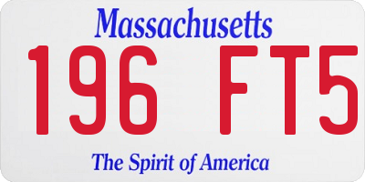 MA license plate 196FT5