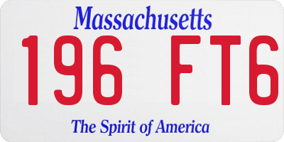 MA license plate 196FT6