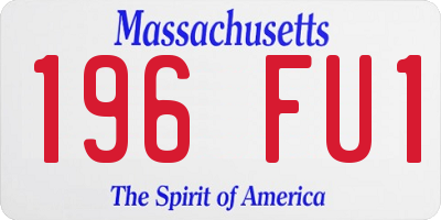 MA license plate 196FU1