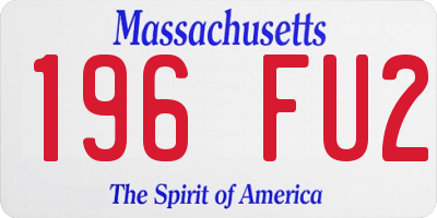 MA license plate 196FU2